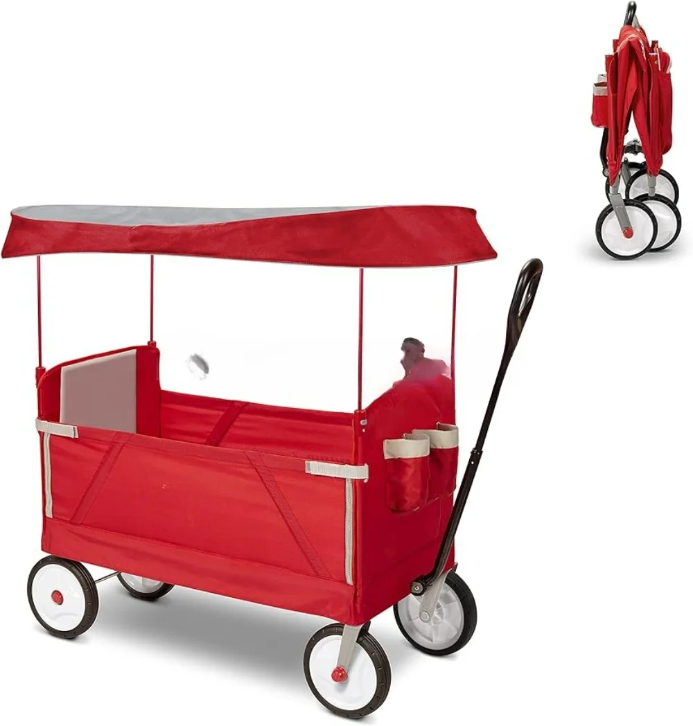 Kids Outdoor Wagon - 3'ü 1 Arada Kolay Katlanır, Çocuklar