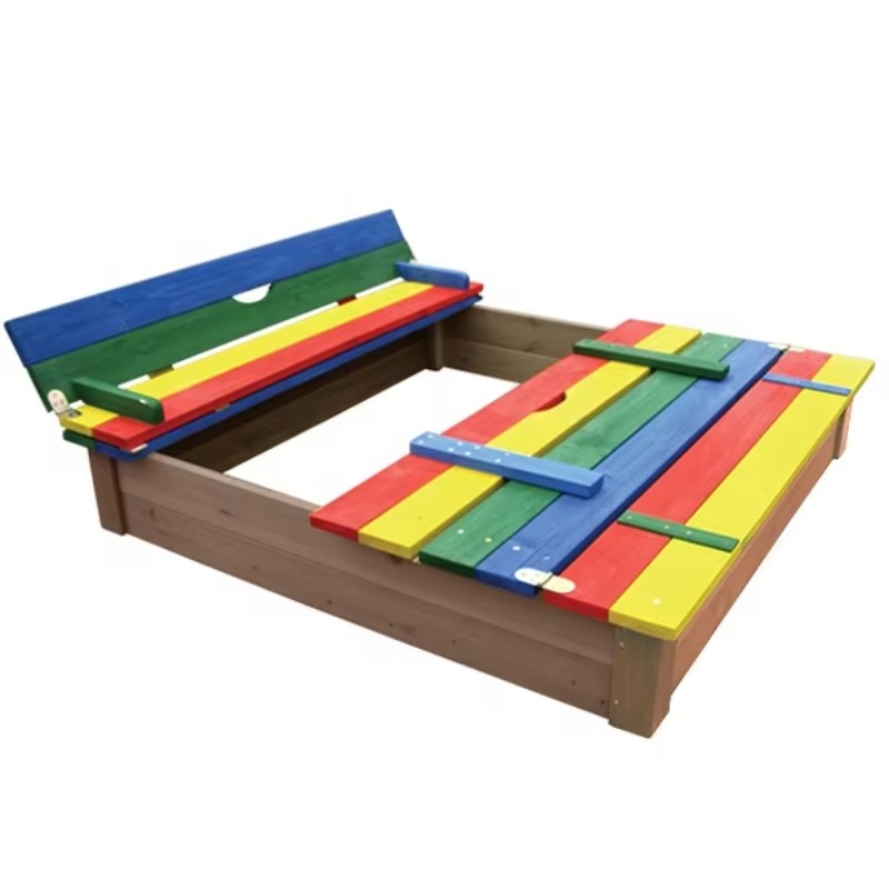 Kids Outdoor Bench - Çocuklar için Katlanabilir Banklı Ahşap Kum