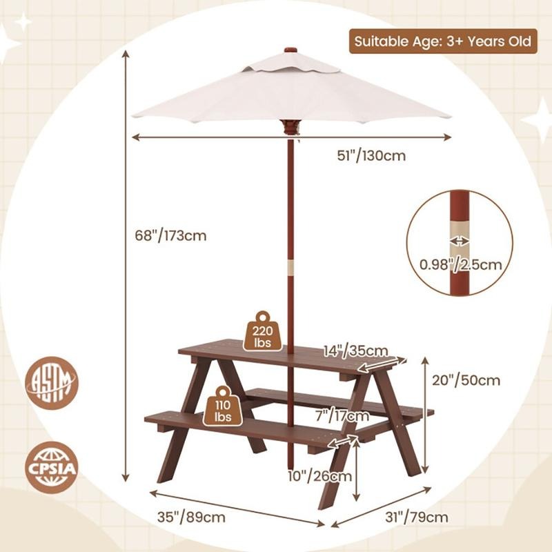 Açık Hava 4 Kişilik Çocuk Pikn - Kids Outdoor Bench incelemesi ve fiyatı