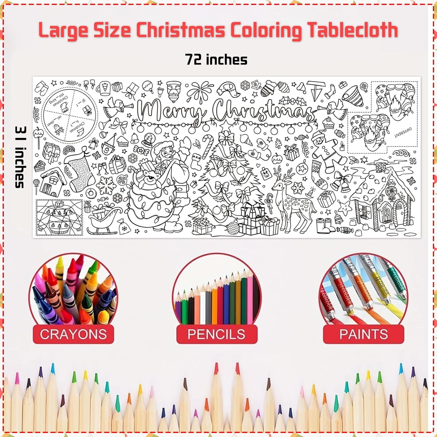 Noel Dev Boyama Posteri Masa Ö - Kids Outdoor Xmas Gifts incelemesi ve fiyatı